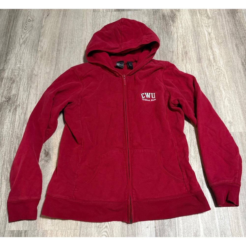 Gear For Sports CWU Wildcat Mom Full Zip Hoodie Red Medium Collegiate Sweatshirt